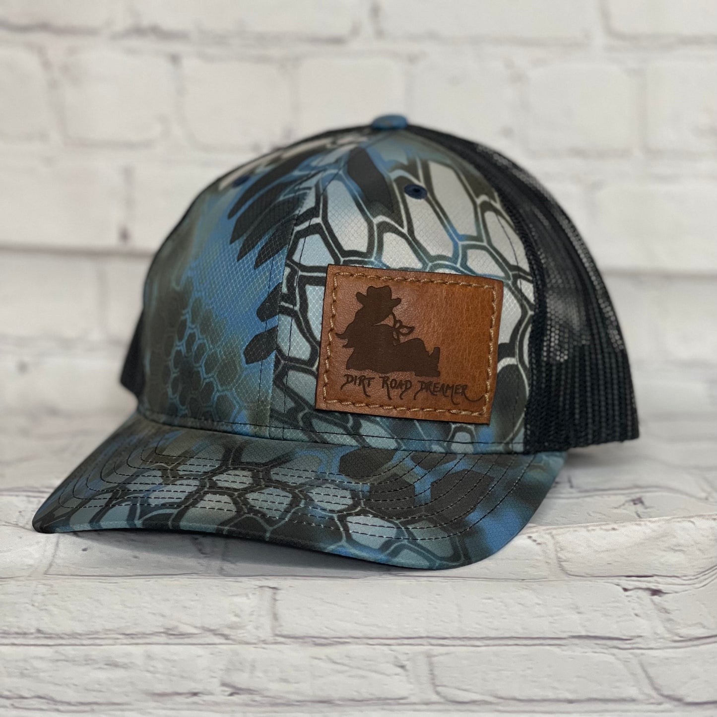Leather Patch Hat - Blue
