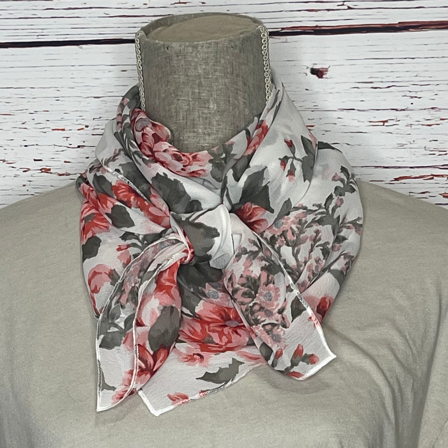 Pink and gray floral