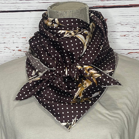 Burgundy floral polka dot