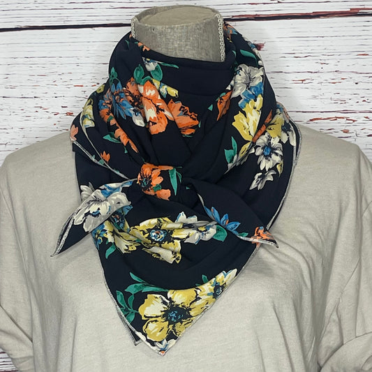Navy Blue Colorful Floral